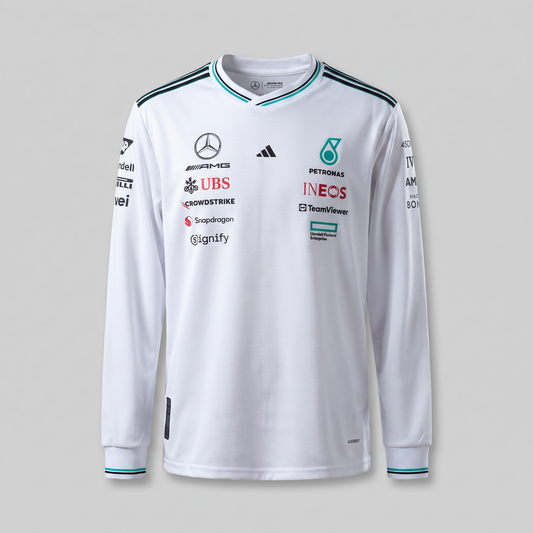 Mercedes-AMG Team Tshirt Blanche Manches Longues